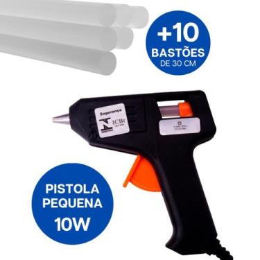 Imagem de Aplicadora De Cola Quente Bivolt 10w + 10 Bastões De Cola - Aplicadora