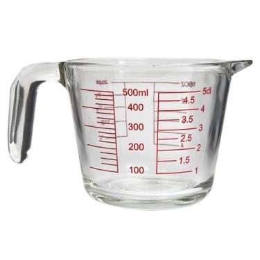 Imagem de Jarra De Vidro Medidora Com Alça Para Cozinha Receitas 500ml - Hauskra