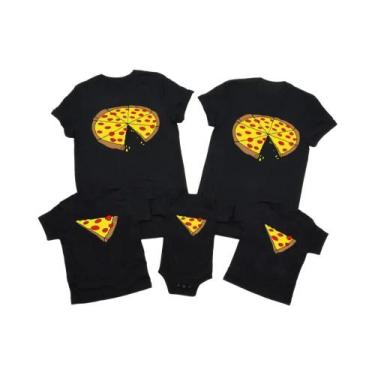 Imagem de Camisetas Familiares Engraçadas Com Estampa De Pizza, Manga Curta, Rou