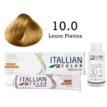 Imagem de Kit Coloração Itallian Color 10.0 Louro Platina + Oxi 30
