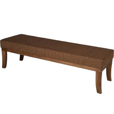 Imagem de Puff para Quarto 160cm Linho Pés Imbuia Lúcia Marrom