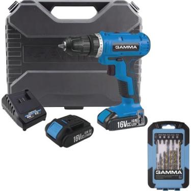 Imagem de Parafusadeira Furadeira 16V Lithium 2 Baterias com Kit 27 Peças Bivolt