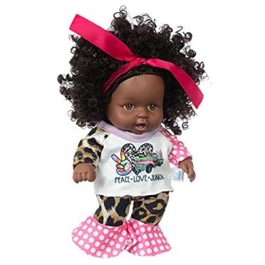 Imagem de Simulação bonecas renascidas recém-nascidas realistas negras, bonecas afro-americanas r...