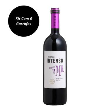 Imagem de Vinho Tinto Merlot Intenso Salton 750 Ml Kit Com 6 Garrafas
