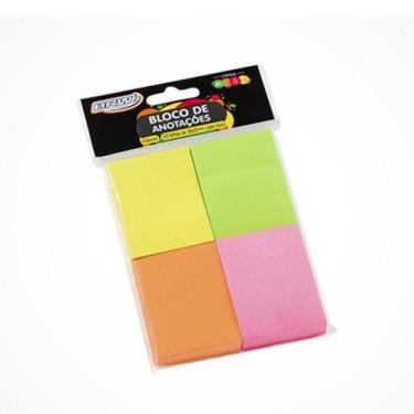 Imagem de Bloco Adesivo Neon 38x51mm 4 Cores Brw