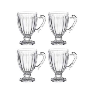 Imagem de Jogo 4 Xícaras Para Café De Cristal Transparente Imperial 100ml Lyor