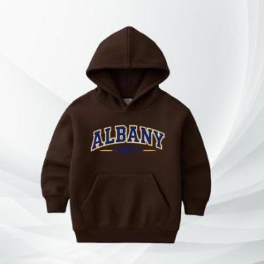 Imagem de Blusa de Moletom Infantil Albany NY com Capuz Flanelada Moleton Conforto Premium Estilo Streetwear-Unissex