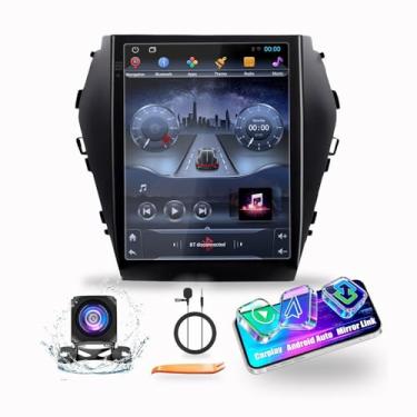 Imagem de KUNFINE Tesla Style 24.6 cm Android Radio CarPlay Android Auto Autoradio Navegação veicular estéreo multimídia Player GPS RDS DSP BT WiFi substituição para Hyundai Santafe IX45 2015-2017, se aplicável