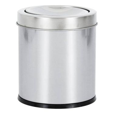 Imagem de Lixeira Banheiro 3,2l Prata Inox 25x17x17cm Basculante