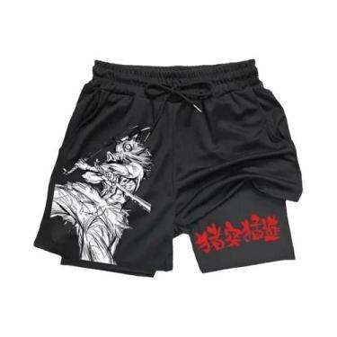 Imagem de Shorts Esportivos Masculinos 2 Em 1 Respiráveis De Camada Dupla Para C