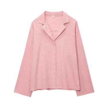 Imagem de Conjunto Feminino Casual Amarelo Manteiga Primavera Verão: Camisa E Sh