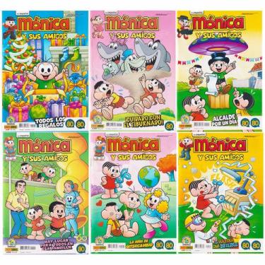 Imagem de Gibi Turma da Mônica Em Espanhol Kit 6 Hqs Monica Y Sus Amigos Quadrin