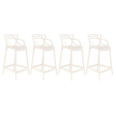 Imagem de Laraz, Kit 4 banquetas médias bancada cozinha Masters Allegra 66 cm