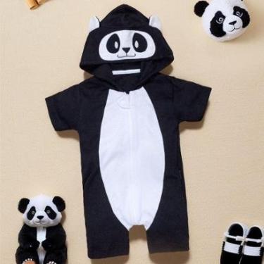 Imagem de Macacão Curto Fantasia Panda Infantil Com Bordado No Capuz-Masculino