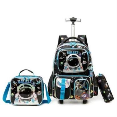 Imagem de Kit CrossWave Mochila Escolar Lancheira Térmica 25 Litros Espaçosa Estojo Infantil-Unissex
