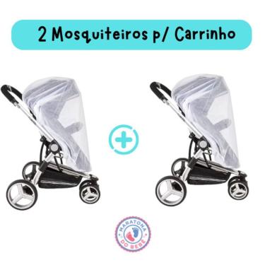 Imagem de Mosquiteiro para Carrinho Universal Portatil 1 e 00m X 1 e 10m Proteção Contra Insetos Branco Kit 2 Peças OEM