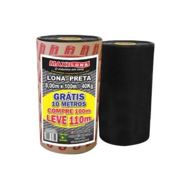 Imagem de Lona para Construções e Reformas Lona Preta 8 X 110 X 40KG Proteção de Cargas e Impermeabilização Preto Maxilona