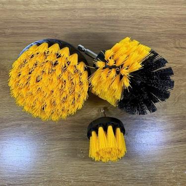 Imagem de Kit Escovas de Limpeza para Furadeira e Parafusadeira 3 Peças Rotativas em Nylon Rigidez Média OEM