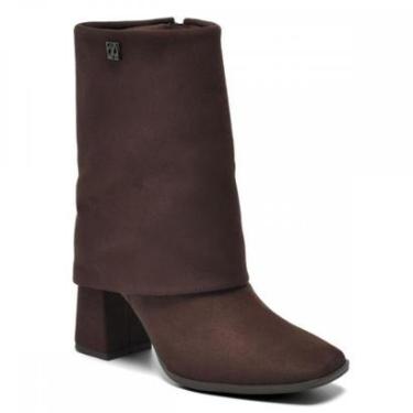 Imagem de Bota Via Marte 248-005-01 Saia Texana Salto Grosso Camurça-Feminino