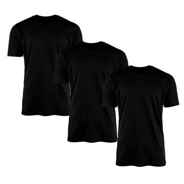 Imagem de Kit 3 Camisetas Masculina Lisa Básica 100% Algodão-Masculino