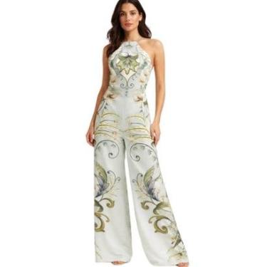 Imagem de Macacão Pantalona Farm Rio Fenda Milena-Feminino