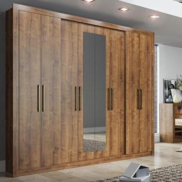 Imagem de Guarda Roupa Casal 8 Portas 4 Gavetas Espelho 1096 Carraro - Native - 