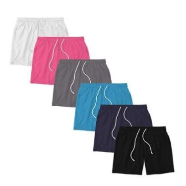Imagem de Kit 6 Shorts Masculino Liso Básico Bermuda Tactel Água Praia Treino Academia Corrida-Ma...