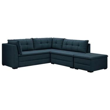 Imagem de Sofá de Canto 6 Lugares com Puff Veluplus Vegas Flexforma Estofados, P