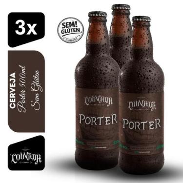 Imagem de Cerveja Porter Cervejaria Louvada 500ml Kit 3 unidades Sem Glúten