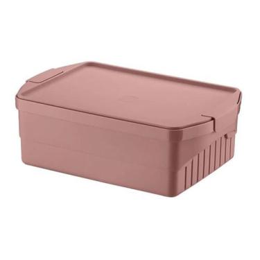 Imagem de Caixa Organizadora 8L Code Crippa Himalaia Rosa Com Tampa E Travas Lat