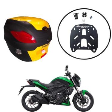 Imagem de Baú Moto Universal Awa 41 L + Suporte Sup Bajaj Dominar 400, Amarelo