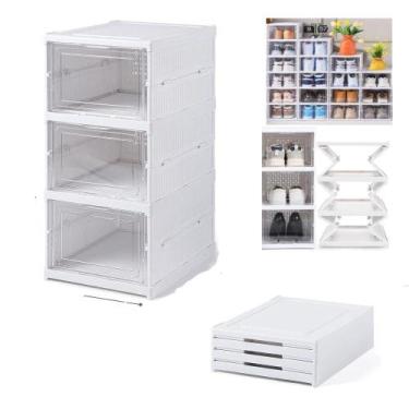 Imagem de Armario Dobravel 3 Andares Sapateira Organizador De Brinquedos Automat