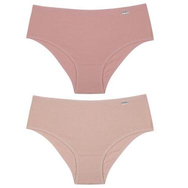 Imagem de Kit com 2 Calcinhas de Cotton Larga 50368D15 Rosa Delrio, Rosa claro, 