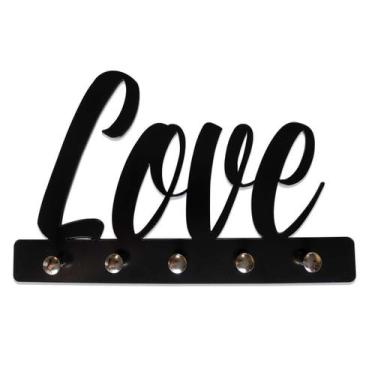 Imagem de Porta Chaves Divertido Love Decoração Criativa - Geek Vip, Preto