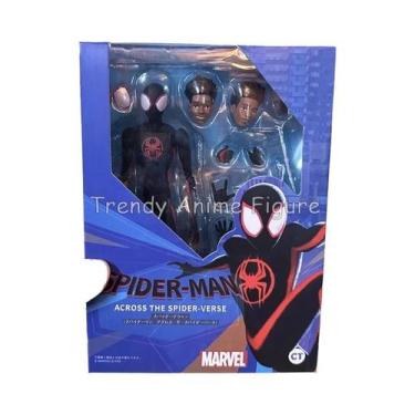 Imagem de Boneco Articulado Miles Morales Homem-Aranha 15cm PVC SHF Versão Atrav