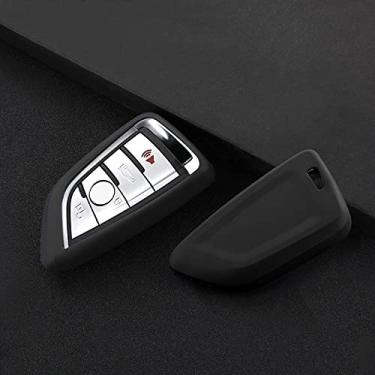 Imagem de YJADHU Estojo para chave do carro Estojo para chaveiro, adequado para BMW 2 3 5 7 Série 6GT X1 X3 X5 X6 F45 F46 G20 G30 G32 G11 G12 F48 G01 F15 F85 F16 F86, preto