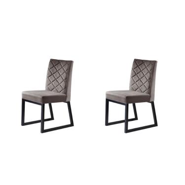 Imagem de Conjunto com 2 Cadeiras Paris III Cinza Escuro 98 cm