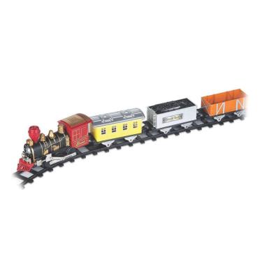 Imagem de Super locomotiva expressa 2 braskit brinquedos com 14 peças
