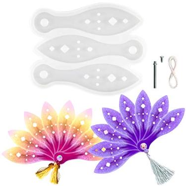 Imagem de FUNSHOWCASE Mini molde de fundição de resina para ventilador extravagante, bastão de 5 cm com fio e conjunto de unhas