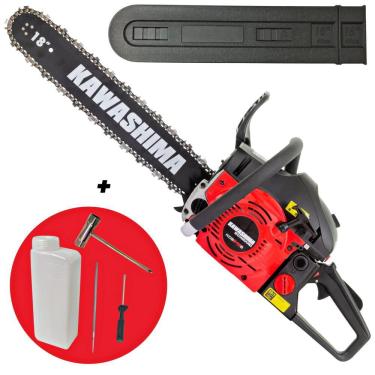 Imagem de Motosserra Kawashima À Gasolina KCS 610-S 61,5cc 2 Tempos Com Lubrificação Automática da Corrente e Freio de Seguranca Para Poda de Galhos
