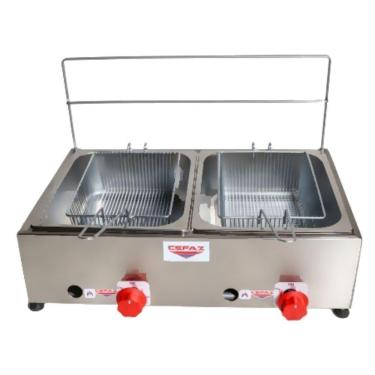 Imagem de Fritadeira Inox à Gás Baixa Pressão 2 Cubas - Cefaz