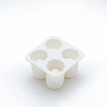 Imagem de 4 xícaras de silicone molde de cubo de gelo molde de copo de gelo multifuncional fabricante de copo de gelo bandeja de gelo moldes de sorvete barra ferramentas de cozinha acessórios (Branco)