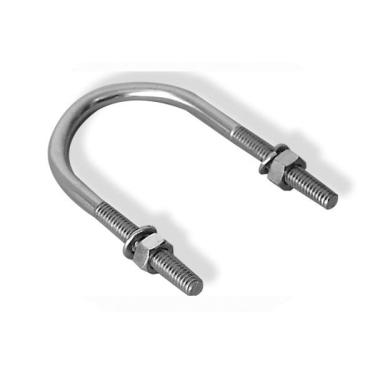 Imagem de Grampo U Galvanizada A Fogo C/4 Porcas + 2 Arruelas Lisas - Rudge Ramos | 1” X 5/16”