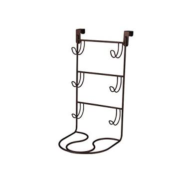 Imagem de Spectrum Diversified myBella Over-The-Cabinet Station, estilo de 4 camadas, ganchos de varinha de enrolar e enrolar com suporte para secador, armazenamento de ferramentas para cabelo, bronze