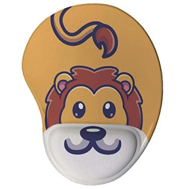 Imagem de Mouse pad Divertido Ergonômico Leão Kawaii cor:Amarelo