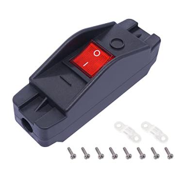 Imagem de weideer Interruptor de cabo em linha 20 A 250 V/16 A 125 V vermelho Led ON/OFF interruptor de balancim com terminais parafusos K-H012-KCD2-201N-R