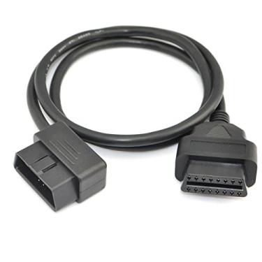Imagem de iKKEGOL Adaptador de cabo extensor de diagnóstico de cabo de extensão macho para fêmea OBD-II OBD2 ângulo reto 16 pinos 100 cm