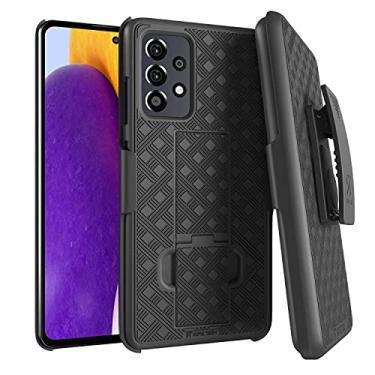 Imagem de Rome Tech Capa coldre com clipe de cinto para Samsung Galaxy A52 4G / A52 5G [APENAS] Combo de coldre fino e resistente - Capa de telefone robusta com suporte compatível com Galaxy A52 - Preto