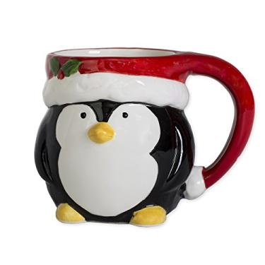 Imagem de Caneca de café de Natal com estampa de feriado de 305 ml de cerâmica Dolomite, Penguin, 5 x 4, 1