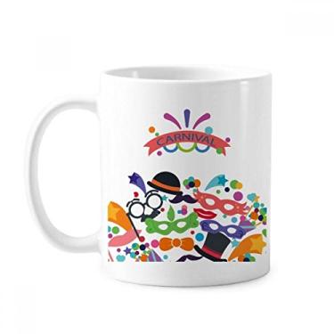Imagem de Caneca de cerâmica com cabeça de chapéu feliz carnaval de Veneza cerâmica xícara de porcelana de café louça